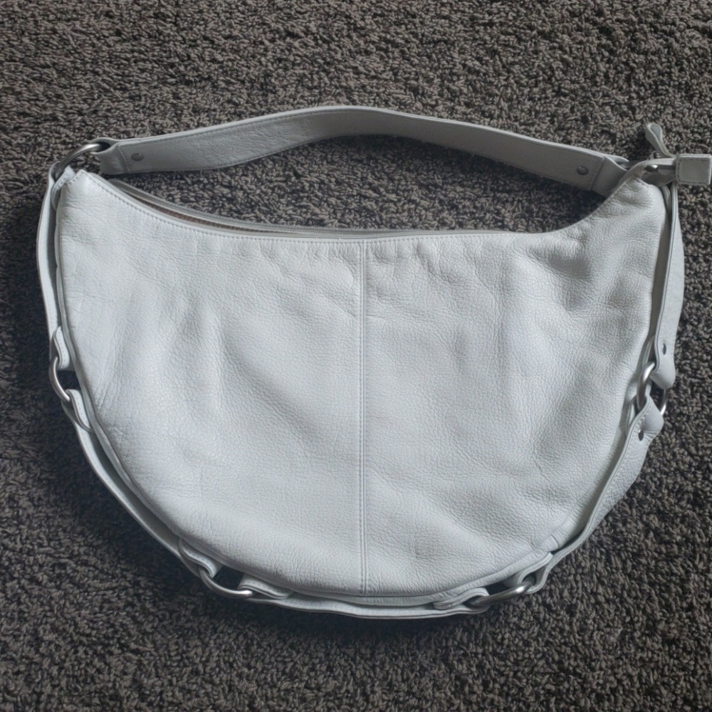 Hobo Leather Winter White Handbag